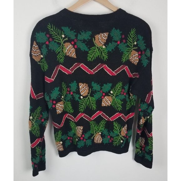 Vtg. Design Options by Philip & Jane Gordon Sz. S Hand Knitted Holiday Cardigan - Picture 6 of 8